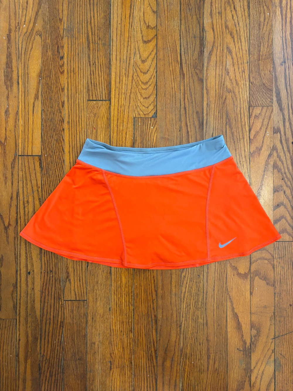 Nike Women's Orange Athletic Skort with Light Gray Waistband